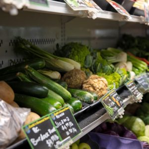 produce shelf in store